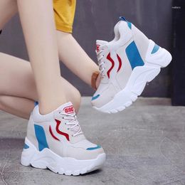 Casual Shoes 2024 Women's High Platform Breathable PU Women Height Increasi 9CM Wedges Thick Sole Trainers Ladies Sneakers