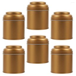 Storage Bottles 6 Pcs Coffee Bean Canister Airtight Tea Container Dry Food Jar Portable Iron Metal