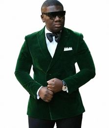 one Jacket Green Veet Mens Suit Tailored Fit Wedding Groom Peaked Lapel Party Tuxedo Double Breasted Mens Blazer Peaked Lapel g3R3#