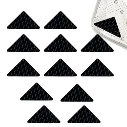 Bath Mats Rug Pad Corner Grippers 12pcs PU Traceless Double Sided Non-Slip Triangle Washable Gripper Removable