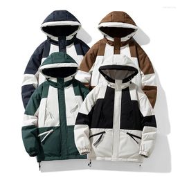 Men's Jackets Winter Hooded Jacket Windproof Thick Fashion Windbreaker Coat Outerwear Warm Parka Women Streetwear