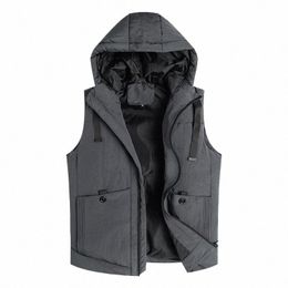 2021 New Youth Trend Leisure Sports Down Vest Korean Winter Hooded Men'S Warm Lightweight Feather Waistcoat Sleevel Jacket C3jk#