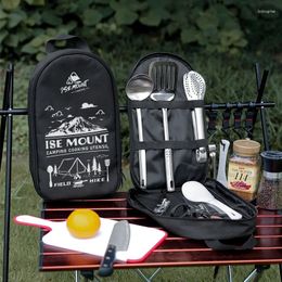 Storage Bags Outdoor Cutlery Bag Camping Cutting Board Tool Portable Kitchenware Tote With Zipper Picnic Accessories