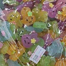 Components 500pieces 1822mm diy candy rabbit sticker half beads. scrapbook for Woman kids hairpin phone Jewellery making accessories 2022