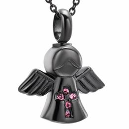 Stainless steel angle shape Memorial Urn Necklace Pet Human Ashes Urn Necklace Ash Locket Cremation Jewelry for women children227Z