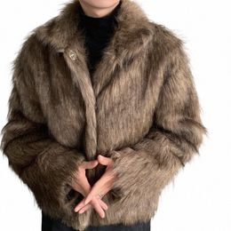 brand Clothing Winter Short Thick Warm Hairy Shaggy Faux Racco Fur Coat Men Lg Sleeve High Quality Luxury Fluffy Jacket 3XL t1nd#