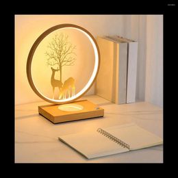 Table Lamps LED Desk Lamp Wireless Charger For Mobile Phone Lighting Adjustable Dimming Desktop Nightstand Decoration-A