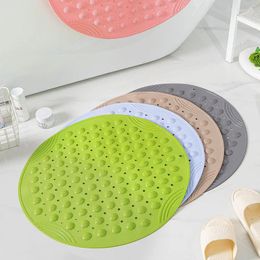 Bath Mats Circular Bathroom Anti Slip Household Shower Room Quick Drying Suction Cup Massage Foot Pad