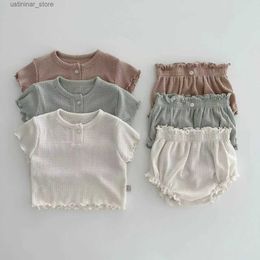 T-shirts 2023 Summer New Baby Short Sleeve Clothes Set Infant Girl Cotton Breathable Pajamas 2pcs Suit Toddler Tops + Shorts Outfits24328