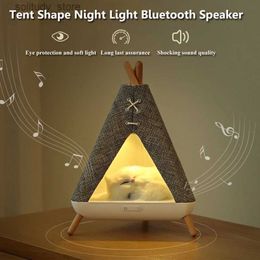 Portable Speakers Cute cat Bluetooth speaker bedroom tent shaped music box speaker with soft glow wireless MP3 music player birthday gift Q240328