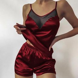 Home Clothing Two Piece Set Summer Strap Fashion Pyjama Sleeveless Pyjamas Sleep Shorts Lace Suit Sleepwear Women Sexy Nighwear