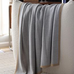 Blankets BeddingOutlet Nordic Style Casual Knit Yarn Cover Blanket Soft Comfor Grey Throw Bed Sofa Couch Bedspread