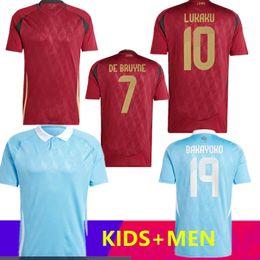 Brand New 23 24 25 Home Away BELGIUM Soccer Jerseys DE BRUYNE R.LUKAKU E.HAZARD 2023 2024 2025Men Shirt MERTENS BATSHUAYI TIELEMANS T.HAZARD Fans Player Version Adult