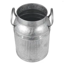 Vases Milk Jug Flower Pot Decor Vase Dried Container Rural Decorative Garden Iron Vintage Bucket