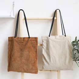 Bag Korean Corduroy Fashion Women Shopping Simple Large Canvas Shoulder Eco Shopper For Ladies 2024 Casual Fabric Tote