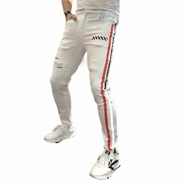 stretch Mens Jeans Spring 2021 Man Jeans Brand Casual Denim Harem Pants Side Stripe Skinny Jean Men Jogger White Skinny Jean Men l4vP#