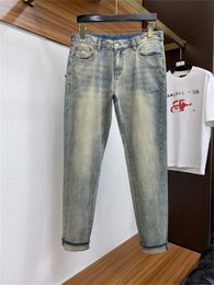calça jeans de grife de jeans calças de jeans roxas calças de moda de moda de alta qualidade design retro streetwear retro calças de moletom casual Jeans lavados com calça velha#007