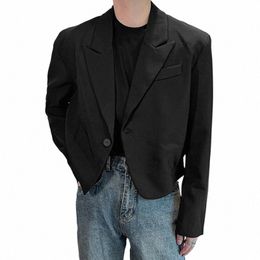2023 Men Blazer Solid Colour Lapel Lg Sleeve One Butt Korean Casual Suits Streetwear Fi Male Thin Coats S-5XL INCERUN o4PR#