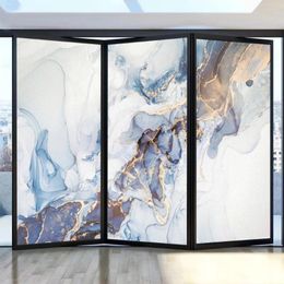 Window Stickers Privacy Windows Film Marbling Pattern Frosted Glass Door Decorative Sun Blocking Glue-Free Static