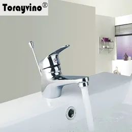Bathroom Sink Faucets Torayvino Chrome Polished Basin Diverter Faucet Deck Mounted Single Handle Hole &Cold Water Mixer