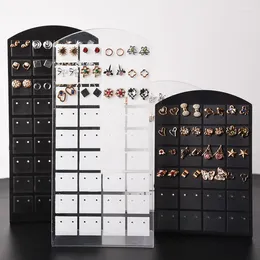 Jewelry Pouches 72 Hole Earring Display Holder Rack Stand Showcase Organizer Shelf Mould Plastic Earrings Storage Case