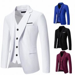 autumn And Winter Mens Formal Suit Solid Colour Casual Busin Dr Wedding Blazer Mens Jacket 44Zo#