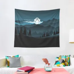 Tapestries Mountain Full Moon D20 Dice Tabletop RPG Maps And Landscapes Tapestry Funny House Decoration