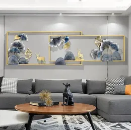 Decorative Plates Wholesale Luxury Macrame Home Decor Golden Ginkgo Leaf 3d Wall Metal Art