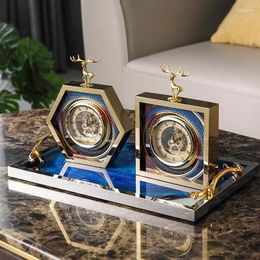 Table Clocks Vintage Desk Clock Elk Metal Antique Style Retro For Home Decor Christmas Birthday Gift