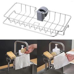 Hooks Drain Basket Rack Shelves Sink Caddy Adjustable For Bathroom Counter