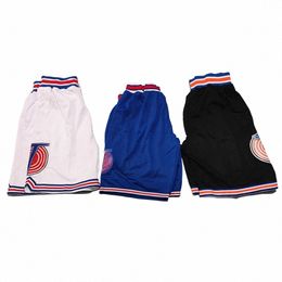 trillest Space Jam Tune Squad Basketball Shorts White Blue and Black Halen Party and Christmas Gifts Shorts 68MU#