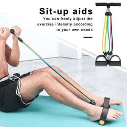 Sit-up Assistive Device Elastic Yoga Pedal Puller Resistance Band for Home Fitness Multifunction Tension Rope with Non-slip240325
