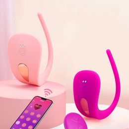 7 Frequency Wearable Vibrator Massager USB Rechargeable Stimulator Phone App Controller Sex Toy for Adult Women Couples 240312