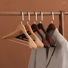 Hangers Wide Shoulder Solid Wood Hanger For El Wooden Bedroom Seamless Household