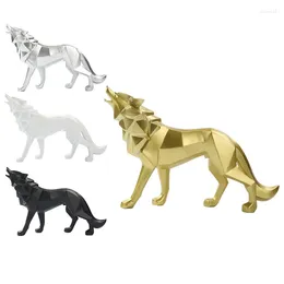 Decorative Figurines Big Deal Abstract Totem Wolf Dog Ornaments Statue Geometric Resin Ornament Decoration Accessories Gifts