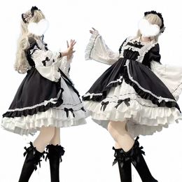 christmas Women Maid Outfit New Japanese Cute Lolita Cosplay Cute Sexy Erotic Kawaii Cafe Costume Black White Men Uniform Dr C7Lb#