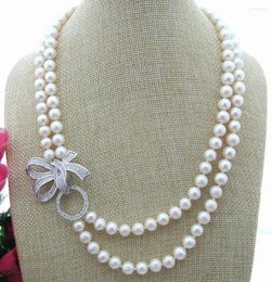 Chains 2 Strands Natural White Freshwater Pearl Necklace