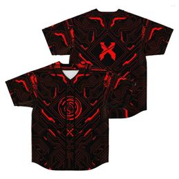 Men's Casual Shirts Excision Merch Baseball Jersey Top Shirt V-Neck Short Sleeve Women Men Streetwear 3D Tee