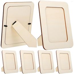 Frames DIY Handmade Po Frame 6 Inches (6 Pieces) Wood Craft Picture Wooden Unfinished Crafts For Kids