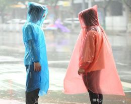 Whole Onetime Raincoat Thicken Disposable PP Raincoats Disposable Emergency Waterproof Poncho Rainwear Travel Rain Coat XDH045376268