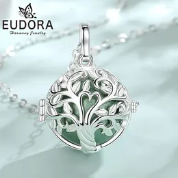 Pendant Necklaces Eudora 20mm Harmony Ball Tree Of Life Cage Necklace Pregnancy Chime Angel Caller Women Exquisite Jewellery Maternity Gift