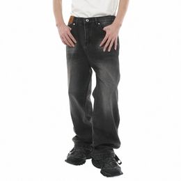 hip Hop Zipper Persality Cott Korean Loose High Street Jeans 2024 Spring New Casual Vintage Retro Wing Loose Jeans k4TK#