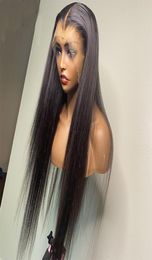 26Inch 180Density Natural Black Long Silky Straight Part Glueless Lace Front Wig For Women With Baby Hair Natural Hairline2588643