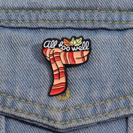 Red Scarf Enamel Pins Custom all Foo Well Music Brooches Lapel Badges Funny Jewellery Gift for Fans Friends