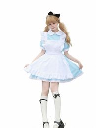 alice's Adventures in Wderland children's clothing Halen s girl maid clothing maid clothing blue l8lq#