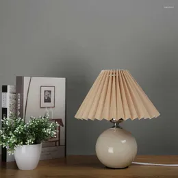 Table Lamps Modern Ceramics Origami Lights LED Folding Lampshade Warm Bedroom Bedside Lamp Living Room Home Deco Light Fixtures