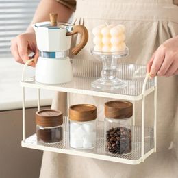 Hooks Nordic Style Home Organisation Storage Multi-functional Double-layer Kitchen Items The Removable Tray Easy To Clean