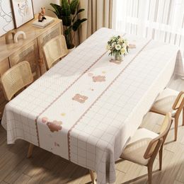 Table Cloth Waterproof Canvas Finished Tablecloth Solid Colour Simple Home El