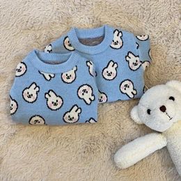 Dog Apparel Blue Clothes Pet Knitted Sweater Autumn And Winter Teddy Cat Bottoming Shirt Puppy Warm Pullover XS-XL