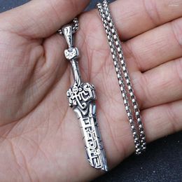 Chains Fashion Retro Necklace Martial Arts Drama Story Sword Man Pendant Titanium Steel Hipster Personality Stainless